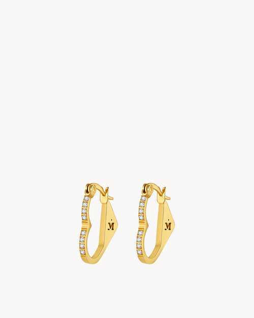 Starlight Heart Dainty Hoop Earrings
