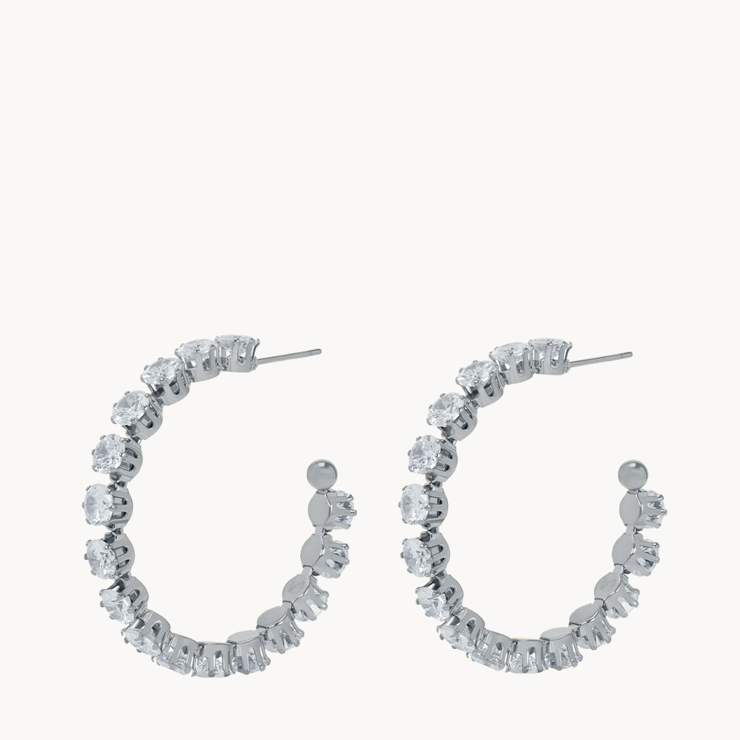 Starlight Statement Hoops, Silver