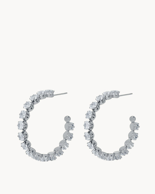 Starlight Statement Hoops, Silver