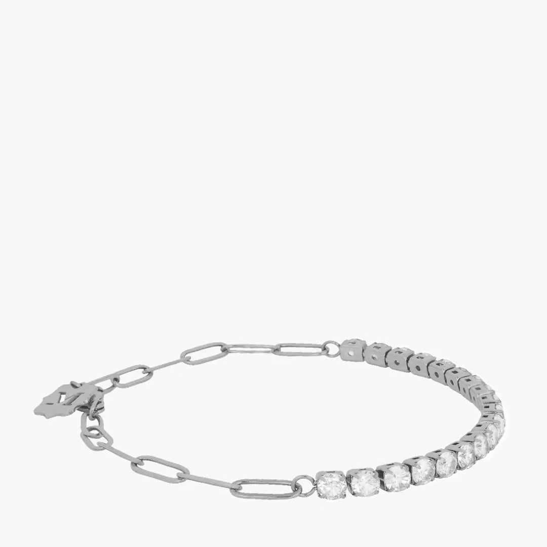 April Birthstone Hope Starlight Silver Charm Bracelet