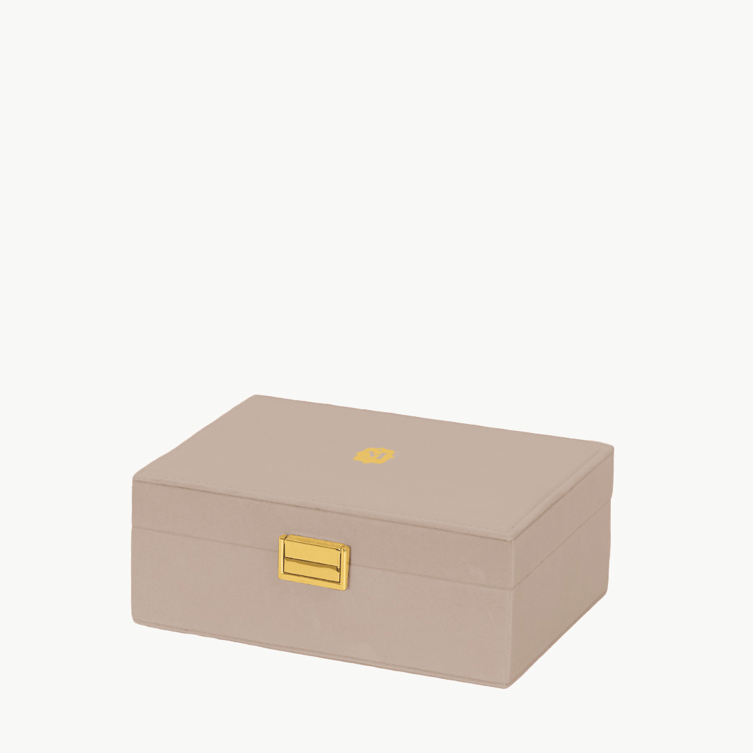 Taupe Velvet Jewellery Box