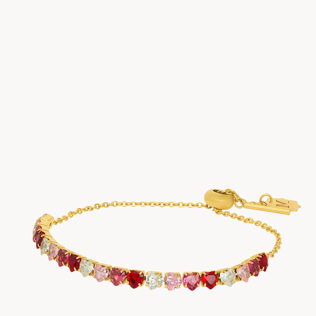 Pink Blush Heart Starlight Adjustable Bracelet