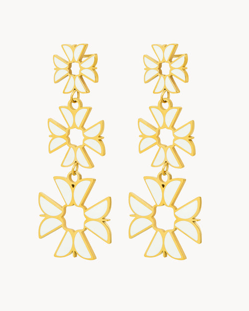 White Kavallieri Dangling Earrings