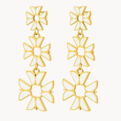 White Kavallieri Dangling Earrings