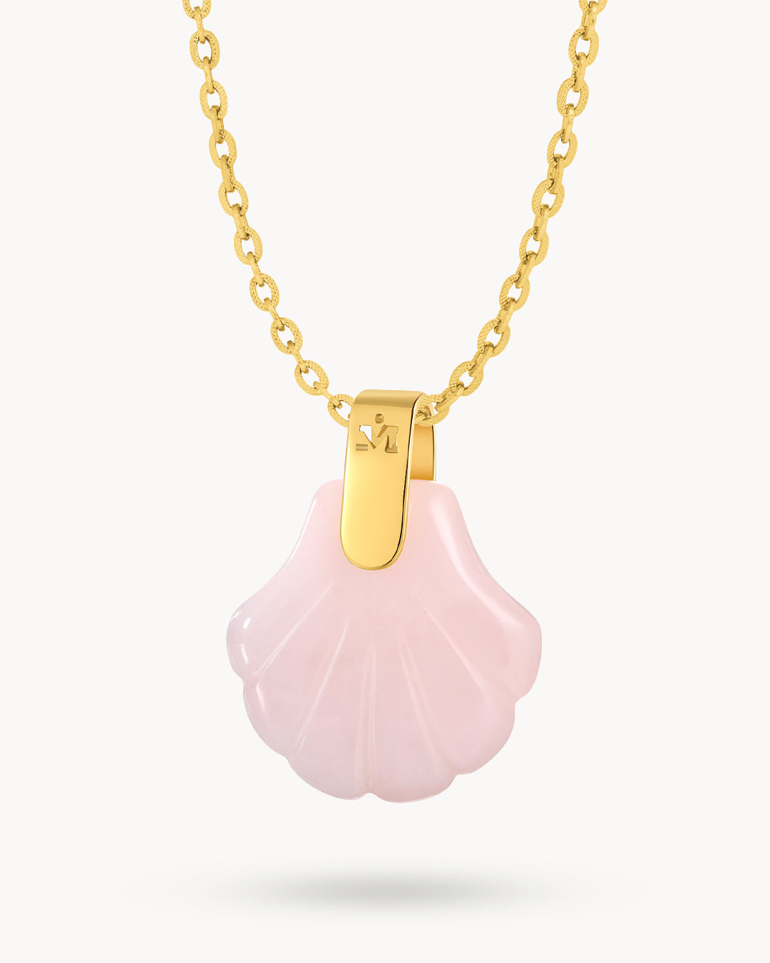 Pink Quartz Seashell Necklace Set
