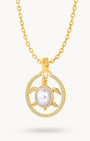 Timeless Pearl Turtle Halo Necklace Set