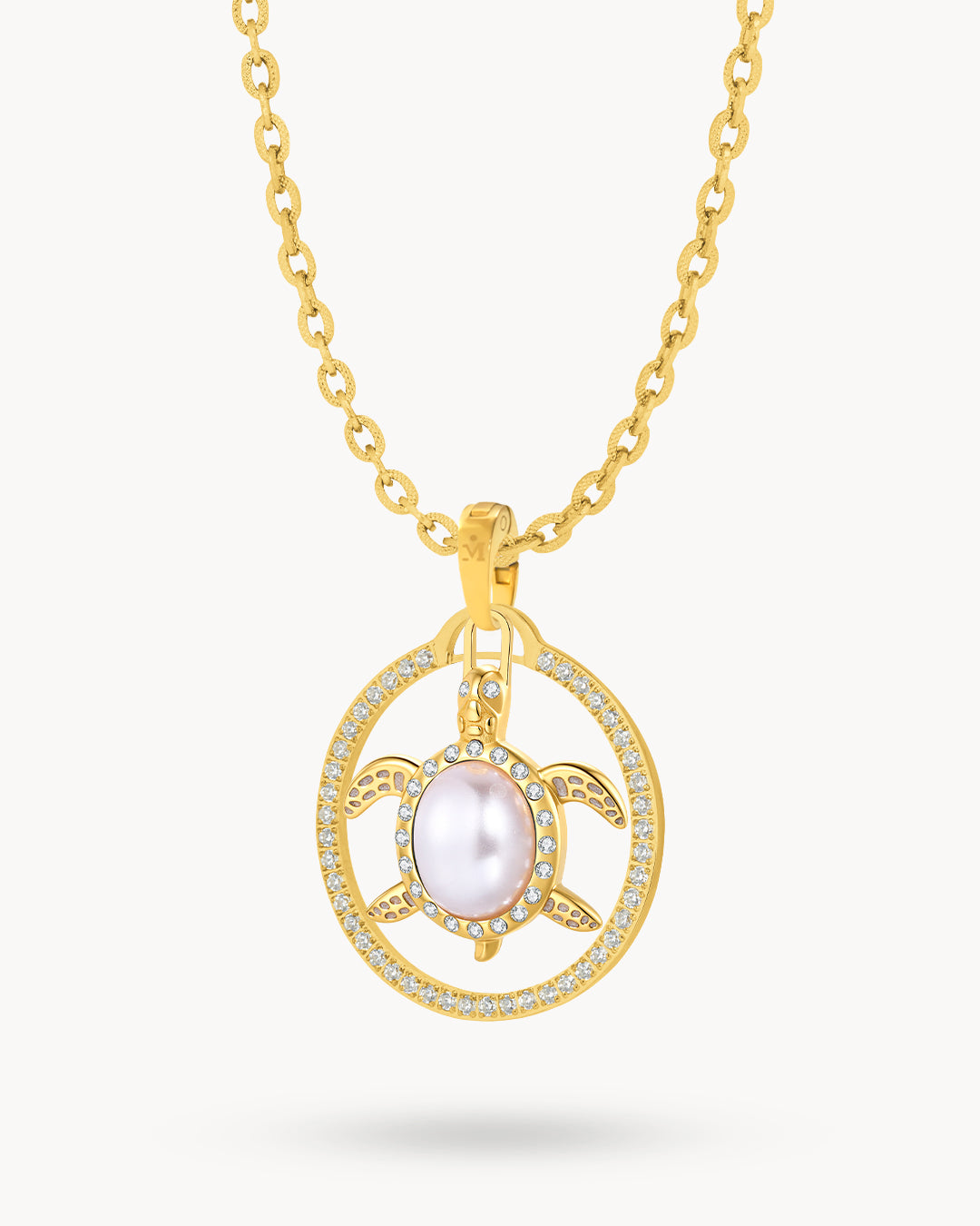 Timeless Pearl Turtle Halo Necklace Set