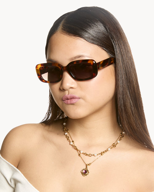 Glossy Brown Tortoise Shell Sunglasses