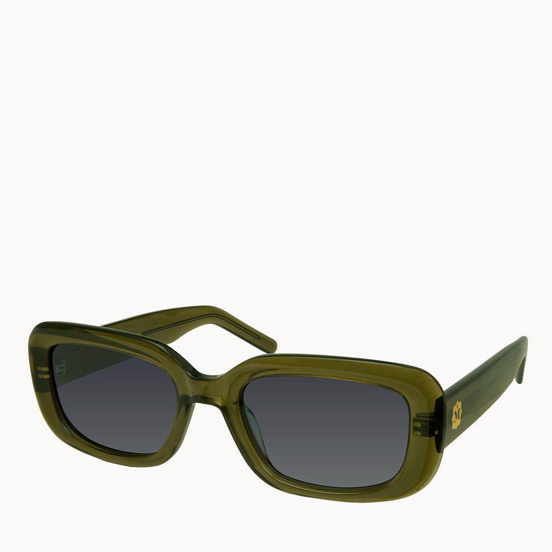 Glossy Olive Green Sunglasses