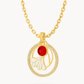 January Birth Flower Halo Birthstone Necklace Set