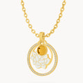 November Birth Flower Halo Birthstone Necklace Set