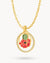 August Birth Flower Halo Birthstone Necklace Set