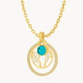 May Birth Flower Halo Birthstone Necklace Set