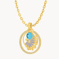 September Birth Flower Halo Birthstone Necklace Set