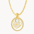 April Birth Flower Halo Birthstone Necklace Set