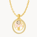 October Birth Flower Halo Birthstone Necklace Set