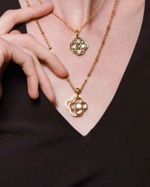 White Protection Mother of Pearl Statement Bizzilla Pendant