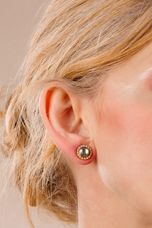 Starlight Dainty Halo Stud Earrings
