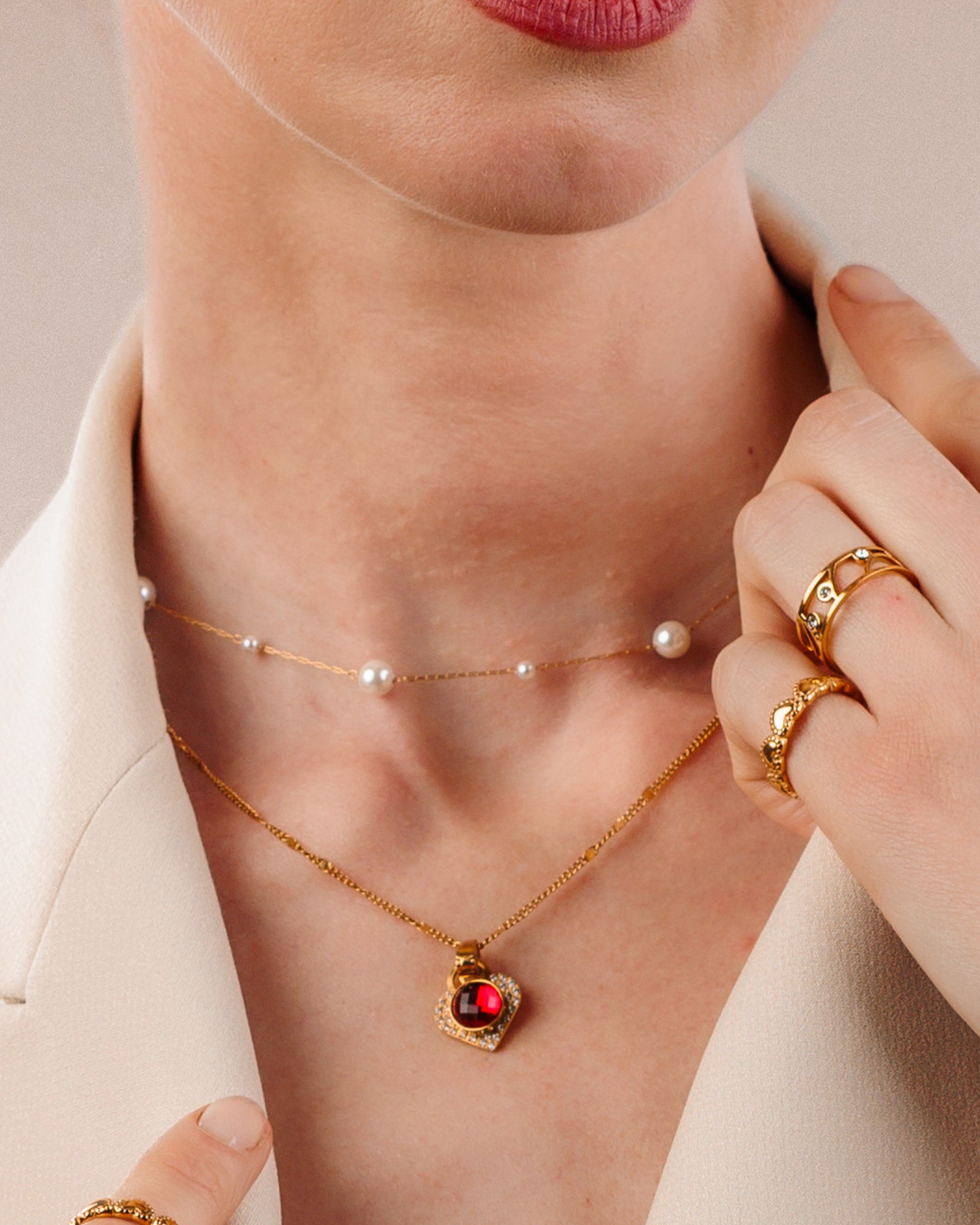 December Birthstone Uniqueness Starlight Heart Dainty Halo Necklace Set