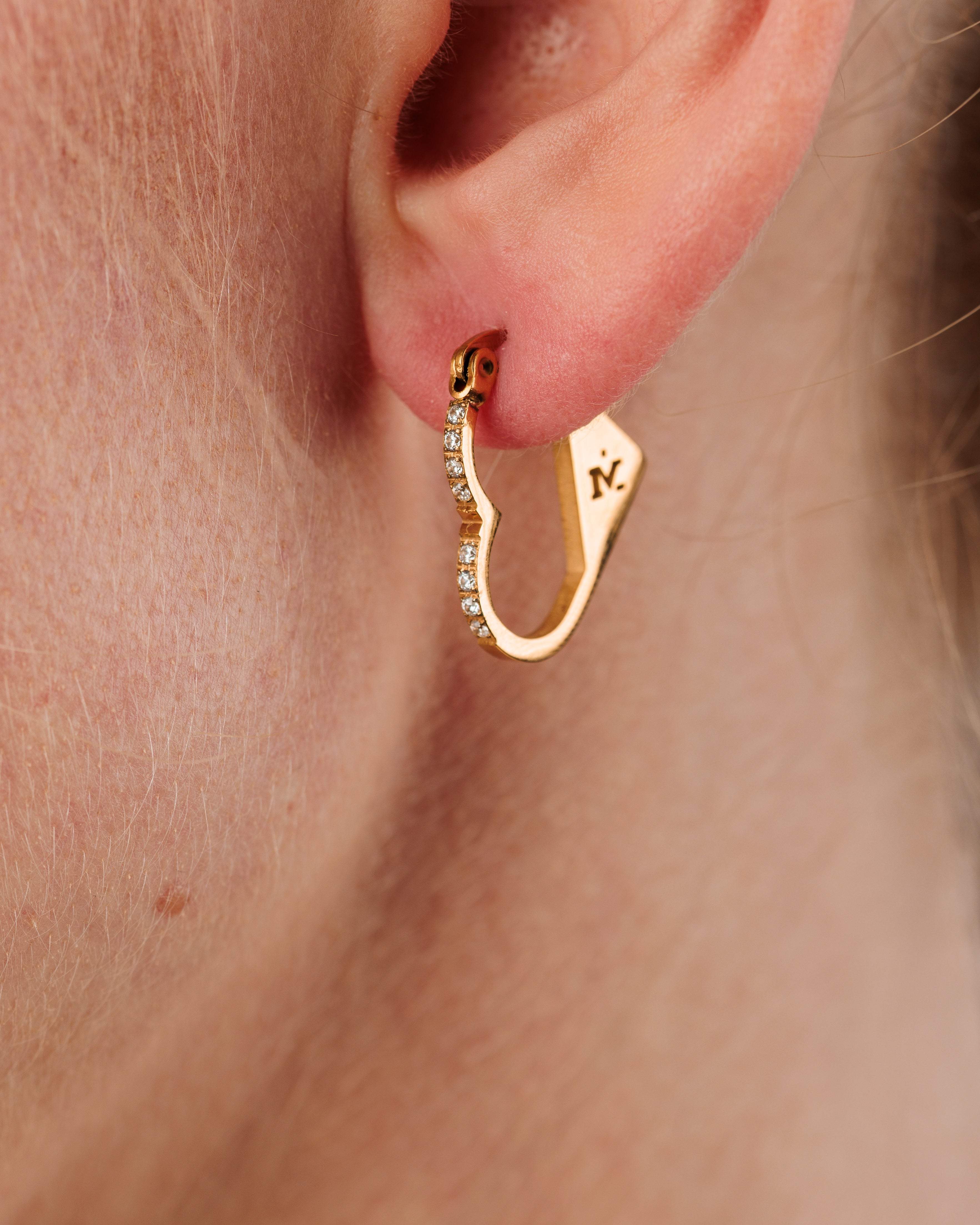 Starlight Heart Dainty Hoop Earrings