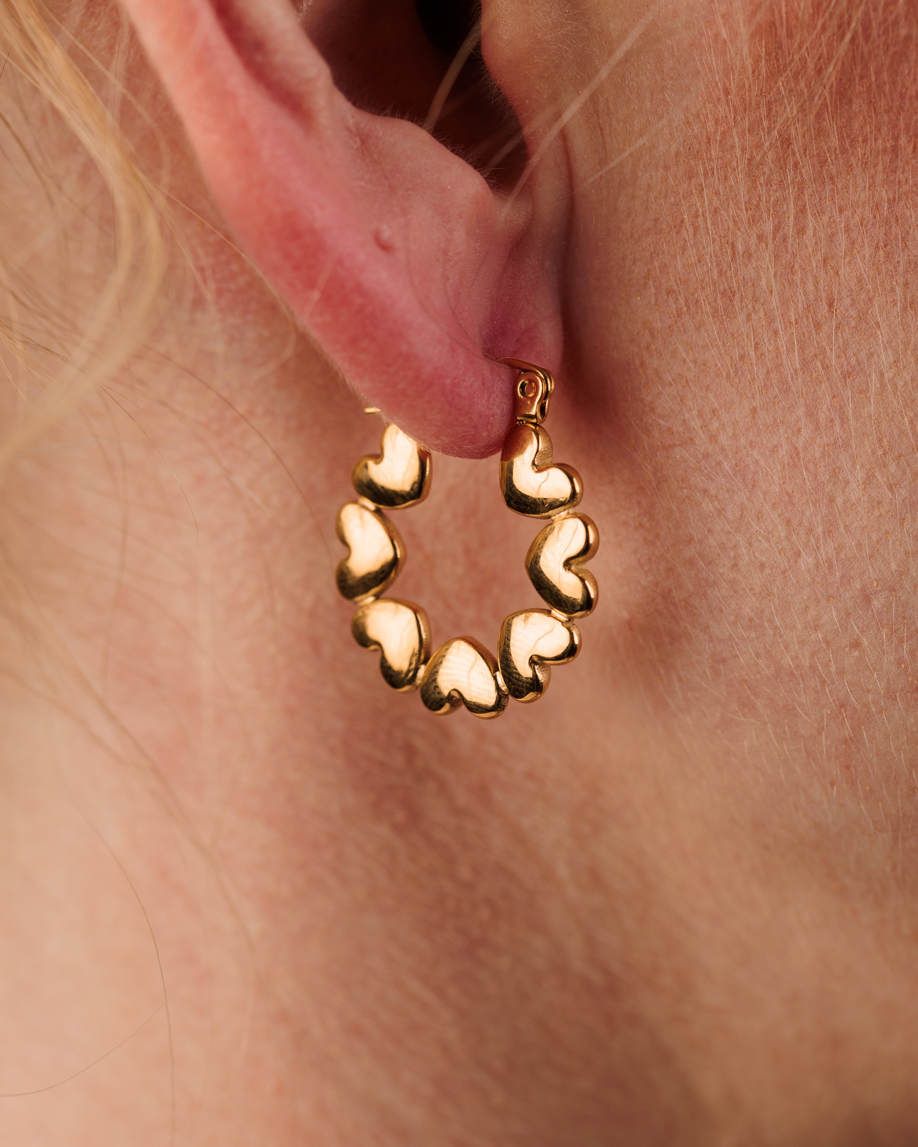 Love Heart Dainty Hoop Earrings