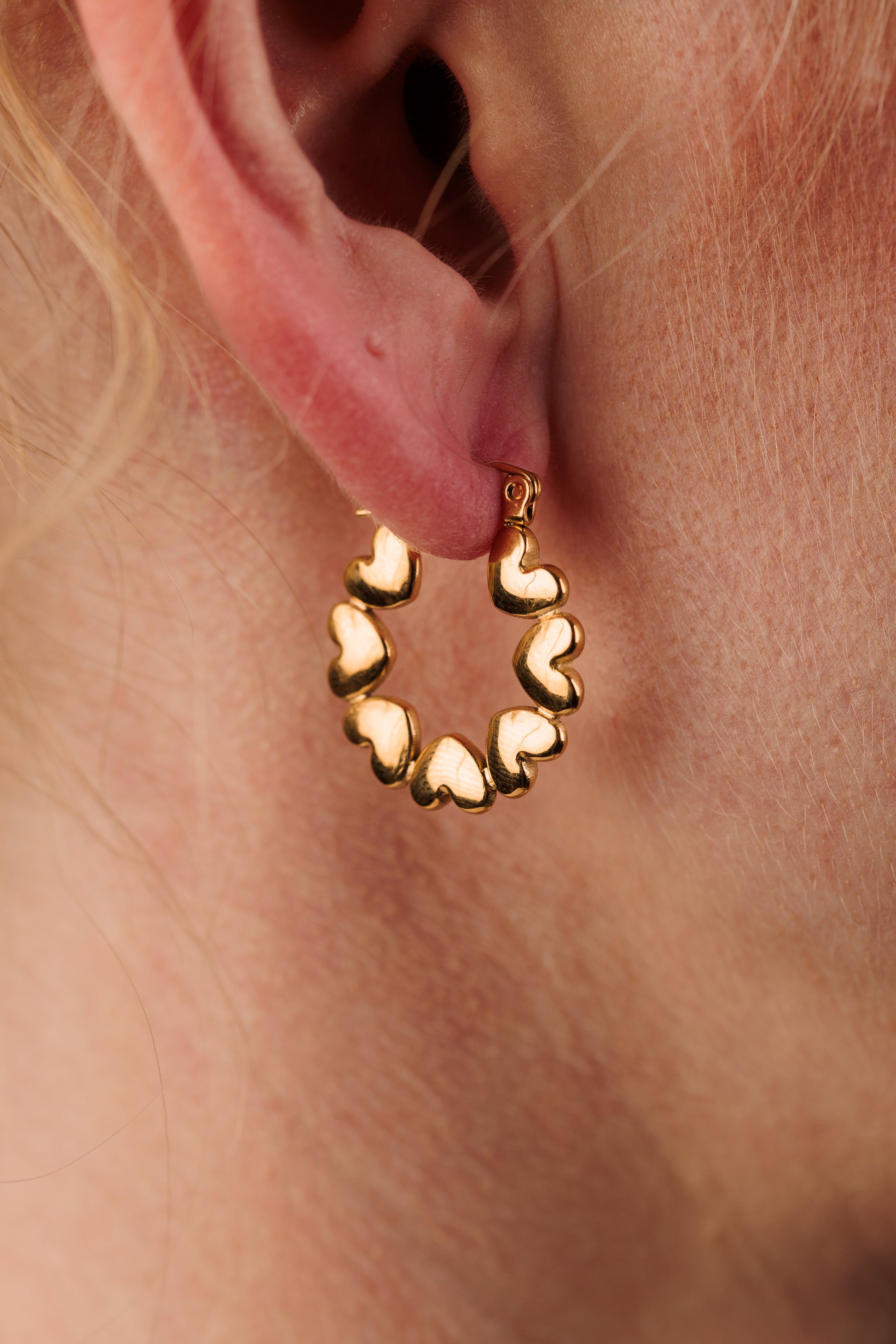 Love Heart Dainty Hoop Earrings