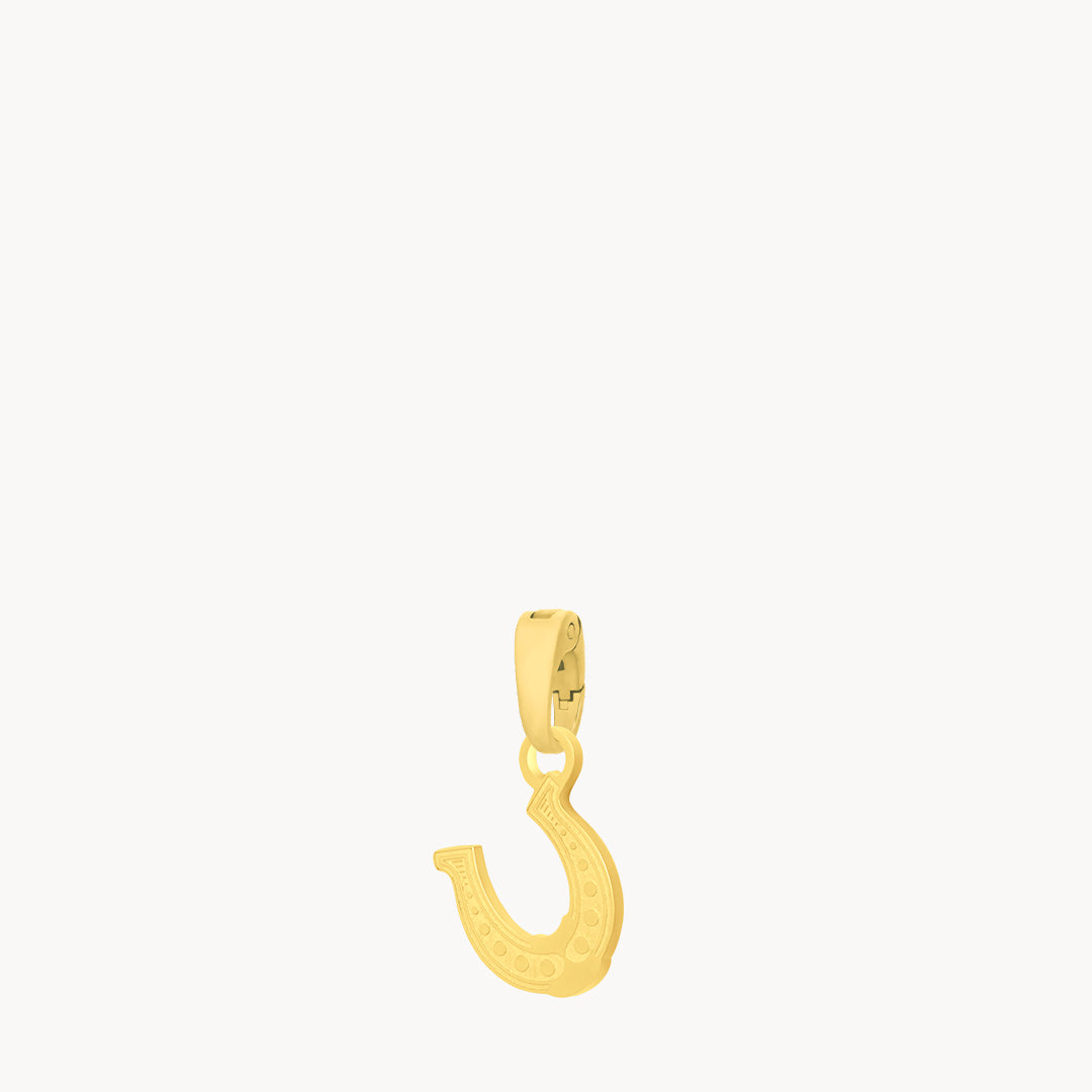 Lucky Horseshoe Pendant, Gold