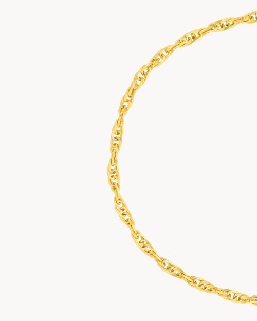 Short Shimmer Rope Chain, Gold