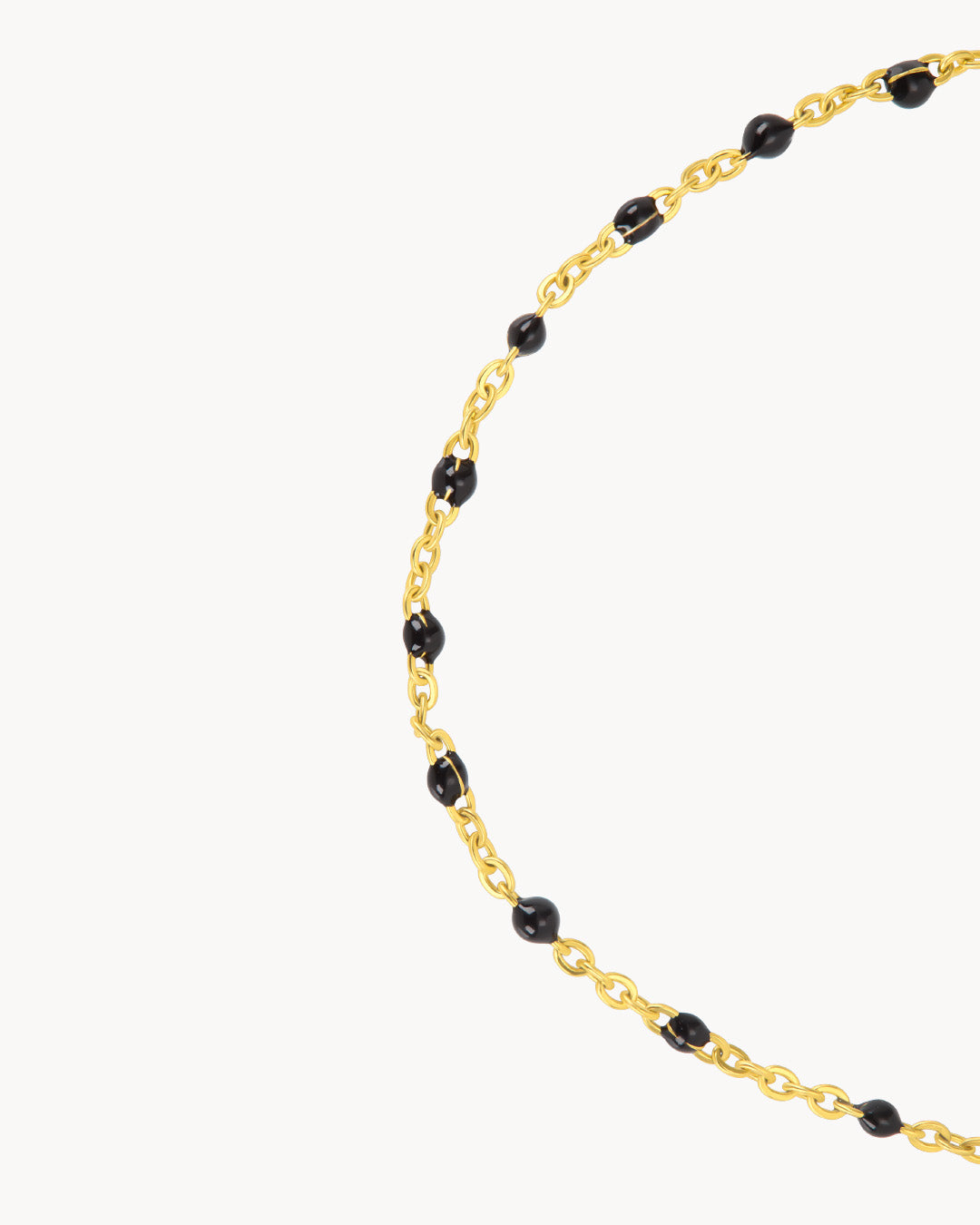 Dainty Enamel Black Ball Chain