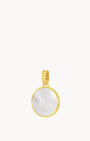 Protection Stone Mother Pearl Dainty Statement Pendant, Gold