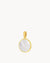 Protection Stone Mother Pearl Dainty Statement Pendant, Gold