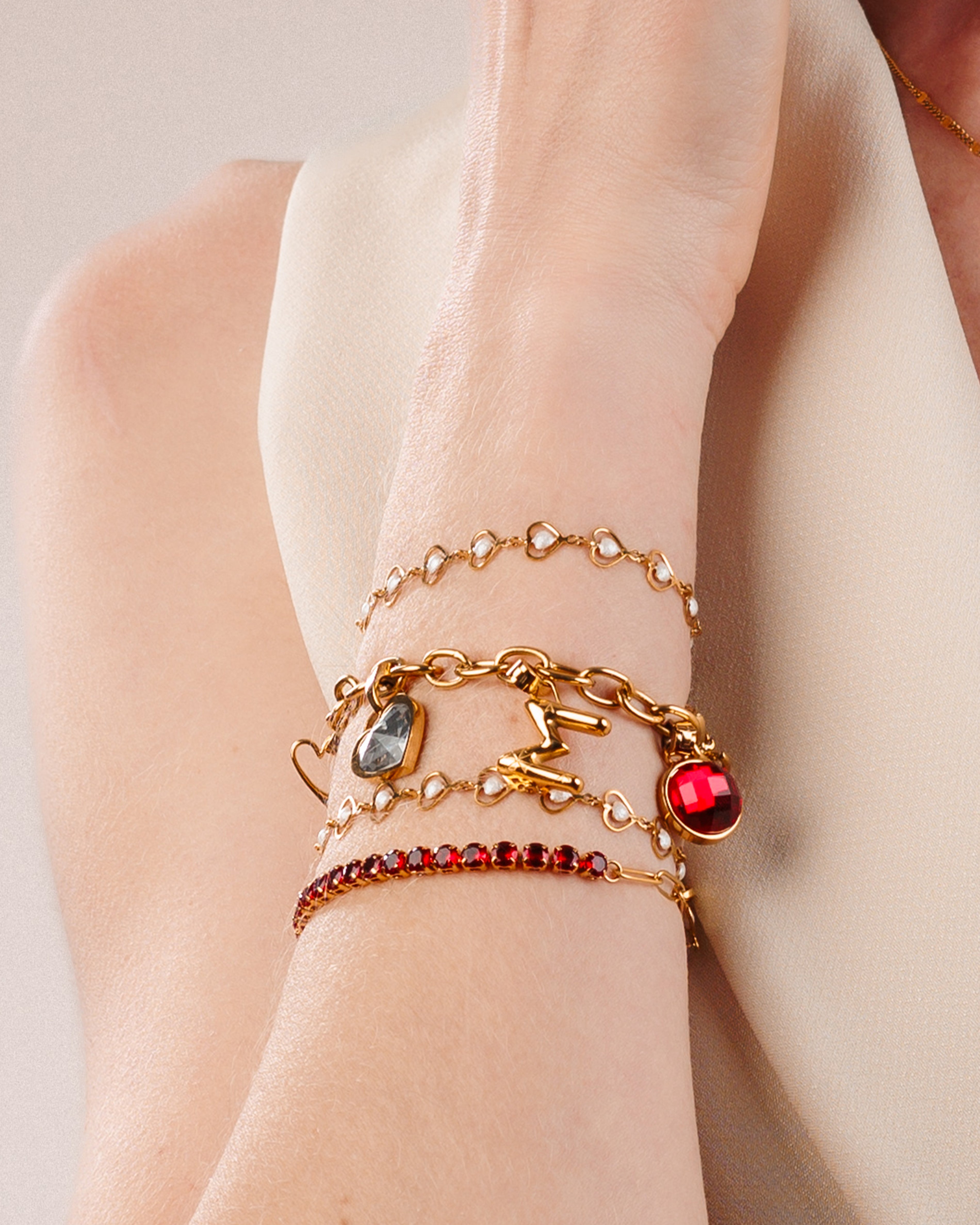 White Love Heart Bracelet