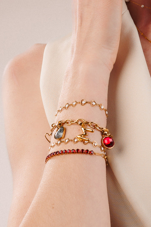 White Love Heart Bracelet