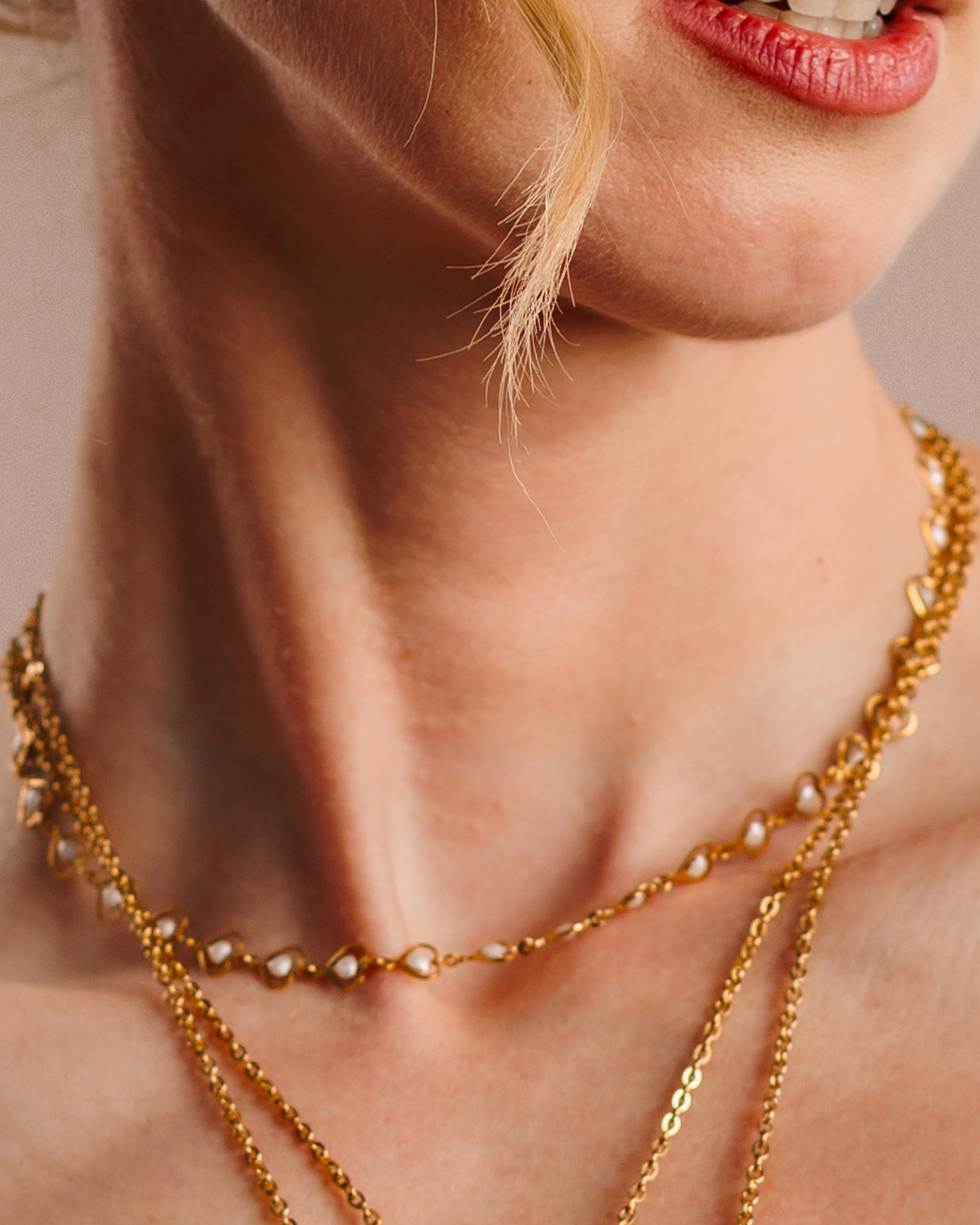 White Love Heart Choker