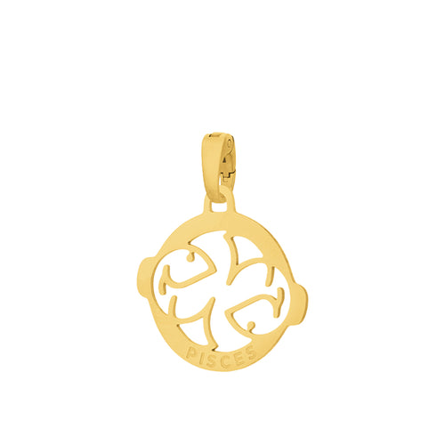 Pisces Pendant, Gold (Feb 19 - Mar 20)