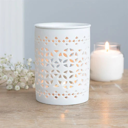 Wicks & Locks - White Matte Cut-Out - Fragrance Lamp