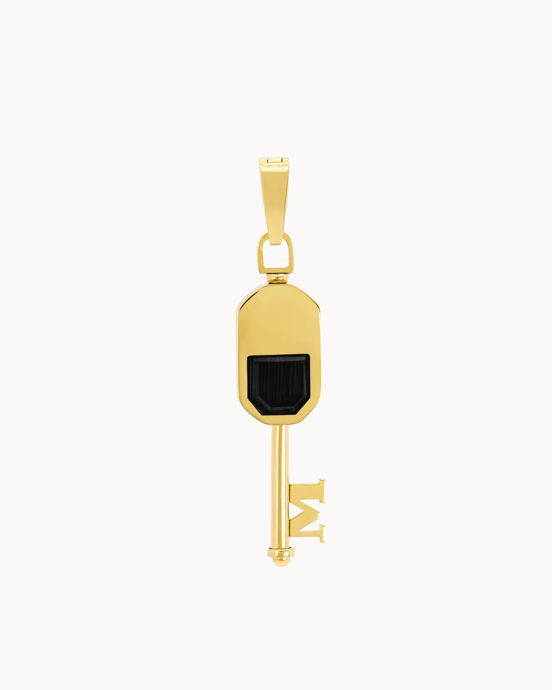 Power Stone Black Cateye Muftieħ Pendant, Gold