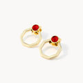 January Birthstone Passion Octagon Ħabbata Earring Set, Gold