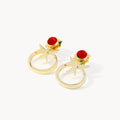 January Birthstone Passion Maltese Cross  Ħabbata Earring Set, Gold