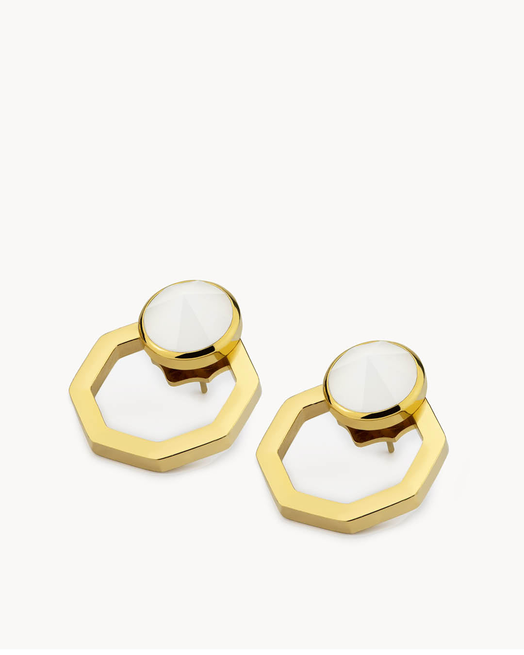 Faith Octagon Ħabbata Earring Set, Gold