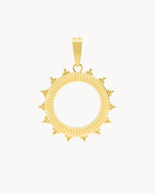 Sun Hollow Pendant, Gold