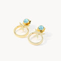 March Birthstone Peace Maltese Cross Ħabbata Earring Set, Gold