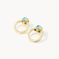March Birthstone Peace Octagon Ħabbata Earring Set, Gold