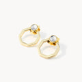 April Birthstone  Hope Octagon Ħabbata Earring Set, Gold