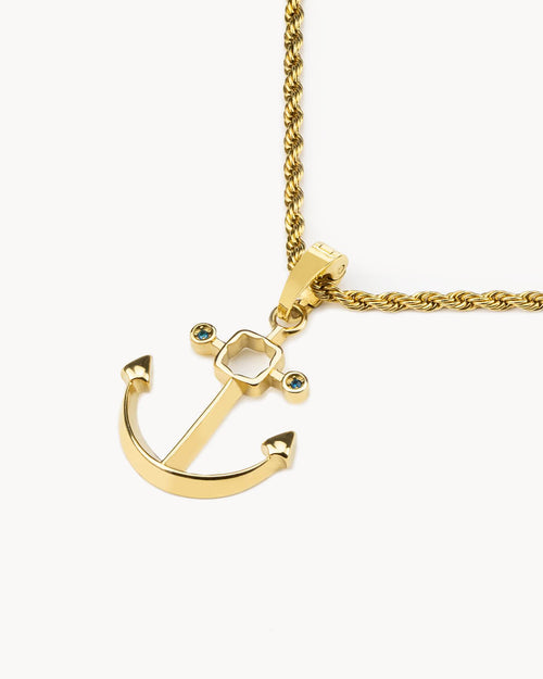 Friendship Anchor Necklace Set, Gold