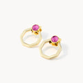 July Birthstone Joy Octagon Ħabbata Earring Set, Gold