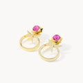 July Birthstone Joy Maltese Cross Ħabbata Earring Set, Gold