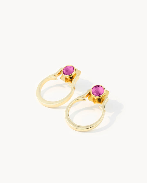 July Birthstone Joy Classic Ħabbata Earring Set, Gold