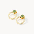 August Birthstone Beauty Octagon Ħabbata Earring Set, Gold
