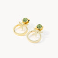 August Birthstone Beauty Maltese Cross Ħabbata Earring Set, Gold